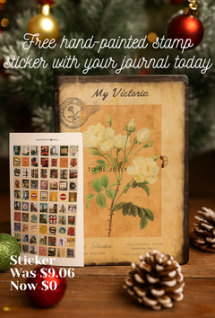 Free Hand-Painted London, Paris or Italy  Sticker & Journal
