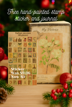 Free Hand-Painted London, Paris or Italy  Sticker & Journal