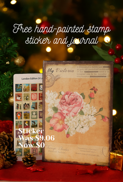 Free Hand-Painted London, Paris or Italy  Sticker & Journal