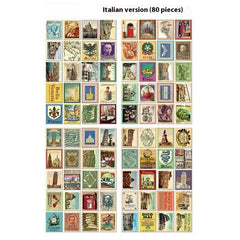 Hand Painted Paris, London and Italy Stamp Stickers