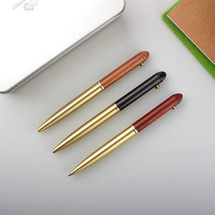 Ebony Bamboo Brass Rotary Pen