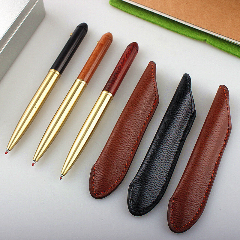 Ebony Bamboo Brass Rotary Pen
