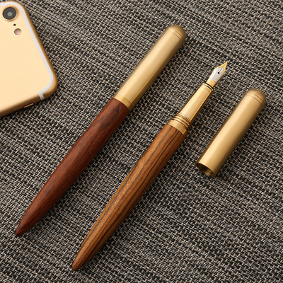 African Rosewood Brass Vintage Fountain Pen